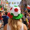 Plush Soccer Ball Themed Hat Soft Fabric Novelty Cap for Parties Events Festivals and Costume Accessories