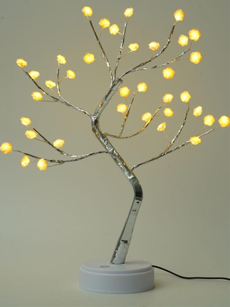 Touch Switch LED Tabletop Tree Light USB/ Battery Operated Warm White Artificial Bonsai Desktop Tree LED Lamp Decoration Light