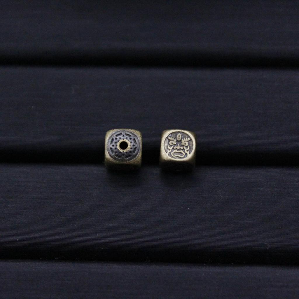 Tibetan Antique Bronze Jambhala Zircon Spacer Beads for DIY Brass Jewelry