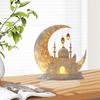 Eid Mubarak Decor Moon Shape Craft Traditional Acrylic Ramadan Ornament for Desk Living Room