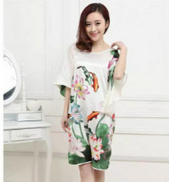 Plus Size Silk Qipao Pajama Robe & Tang Suit Bathrobe