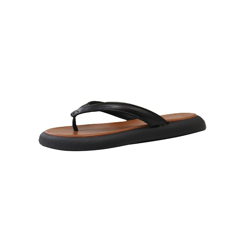 Korean Version of Thick-soled Flip-flops for Women To Wear In the Summer of 2025, New Pinch Sandals, Internet Celebrity Vacation Beach Shoes