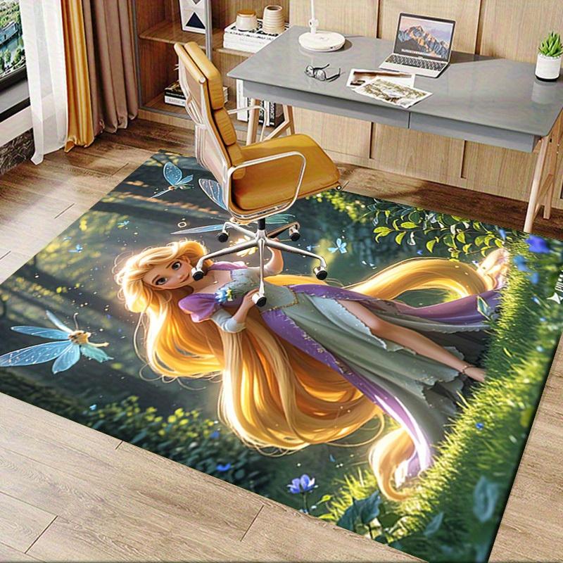 3D Printed Princess,Rapunzel,Butterflies Anti-Slip Rug - Machine Washable Office Rug for Living Room, Bedroom, Office - Multiple Sizes