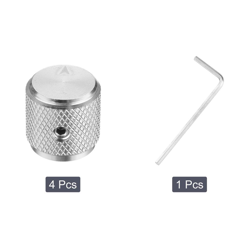 uxcell Guitar Metal Volume Tone Control Dome x Potentiometer Knobs with Set Screws for Electric Guitar and Silver 4-Piece Knobs, Knobs, 1/4" 1/2"