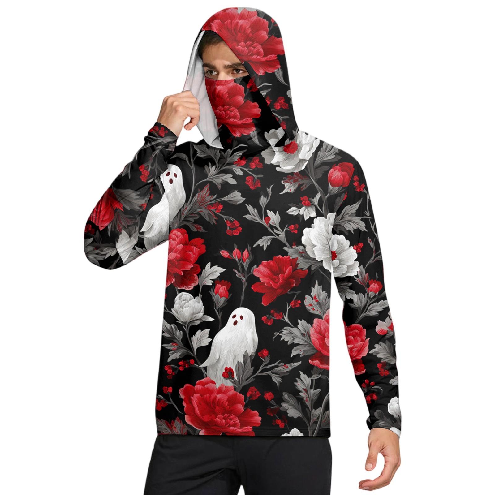 

Мужская рубашка с защитой от солнца UPF50+, быстросохнущая рубашка с длинным рукавом, рубашка для бега, тренировок, рыбалки XL красный