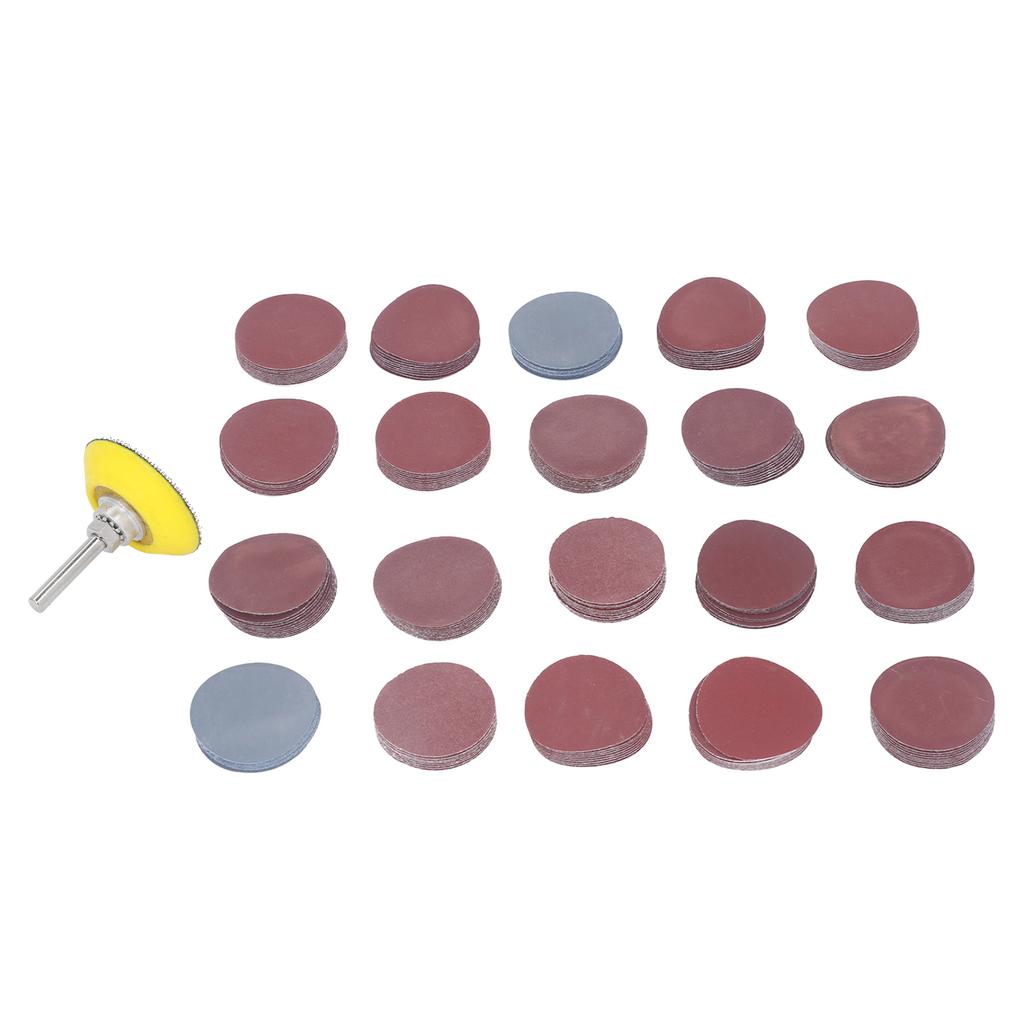 203Pcs 50mm Flocked Sandpaper Female Thread Grinding Disc Cushion Pad Polishing Sanding Sandpaper