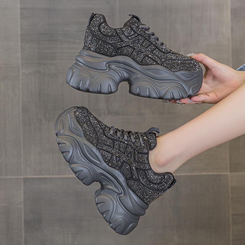 Damen 9CM Versteckter Absatz Dad Schuhe - Herbst 2025 Sternenhimmel Freizeit-Sneakers