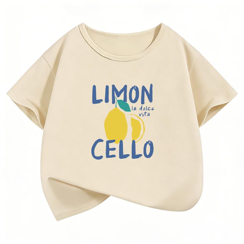 Limon Cello T Shirts Funny Fashion Retro Kids Childrens Short Sleeve Tshirt Boys Girls Casual Top Tee Summer Spring