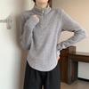 Dames Plus Size Geribbelde Halve Rits Basislaag Top - Figuurcorrigerende Losse Pasvorm voor Herfst/Winter