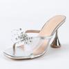 Fashion Eilyken Fashion Design Hollow Out Butterfly-knot Women Slippers Summer Square Toe High Heels Banquet Dress Shoes