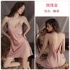 Sweet Smooth Satin Underwear Sexy Deep V Plus Chest Pad Pure Desire Nightdress Robe Loungewear Set