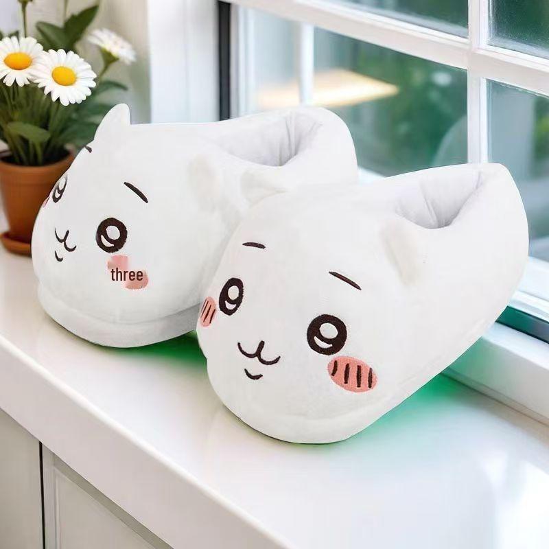 Pantofole Peluche Usagi Anime Accoglienti – Calzature da Casa in Cotone Completamente Avvolgenti