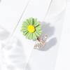 Sunflower Diamond Brooch: Floral Temperament Suit Accessory