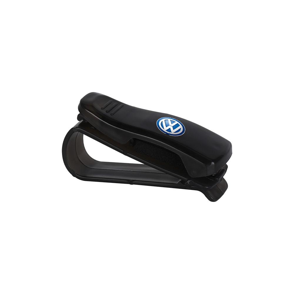 Car Sun Visor Sunglasses Organizer Clip Card Ticket Holder For Volkswagen GTI Golf 6 7 8 Polo VW R-Line CC Passat Tiguan L Jetta zw6