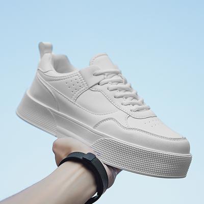 Herbst Herren Freizeitschuhe mit flachem Boden Herren atmungsaktive Sport Herren Schnürschuhe flacher Schaft Low-Top weiße Schuhe Serie