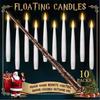 Magic Wand Remote Control,Flameless Hanging Flickering LED Candle,Bedroom Decor for Home Party, Battery Operated Taper Candle