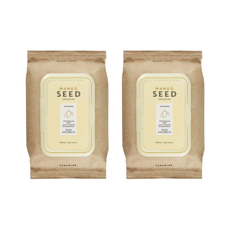 The Face Shop Mango Seed Silk Moisturizing Soft Cleansing Tissues, 50 wipes, 2 pcs