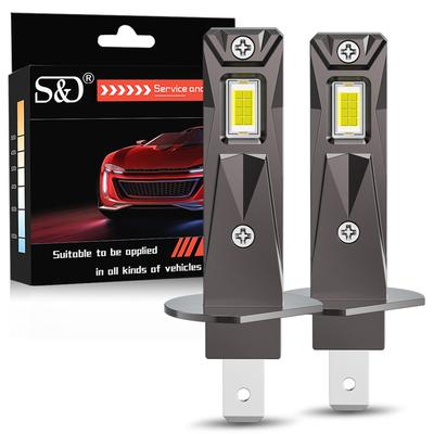 2 pezzi H1 lampadine per fari a LED Mini Canbus H1 lampada a LED 15000LM 30W CSP per fari per auto senza ventola DRL luce auto diodo fendinebbia 12V 6000K bianco