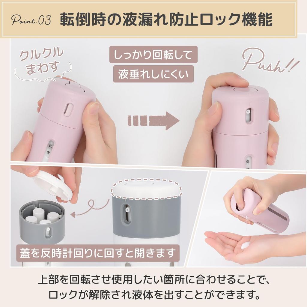 On and Mezamashi WELL ORIGIN Reiseflasche 4in1 mit Etikett 40ml Kosmetik Nachfüllbehälter Lotion Flasche Reise Geschäftsreise Tragbar Kompakt