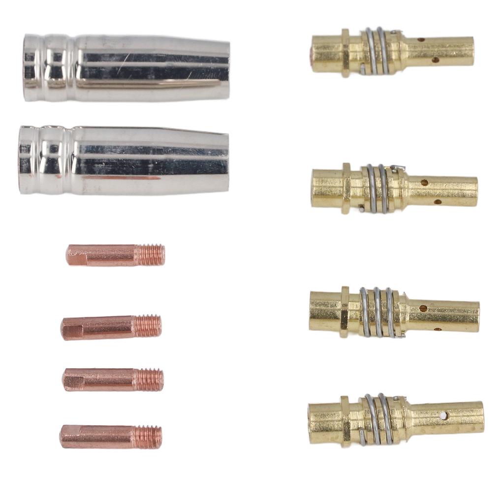 MIG Welding Consumables Kit Copper Contact Tips Connecting Rods Nozzle Replacement for 15AK Welder