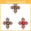 Broche pendentif croix géométrique en alliage de zinc pour hommes et femmes