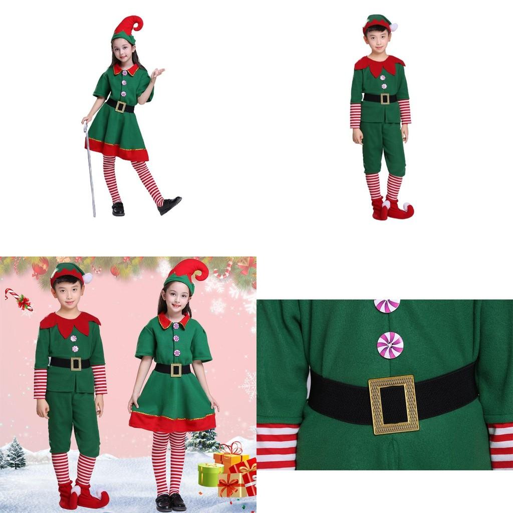 Délicieux Costume de Cosplay d'Elfe de Noël Tenue de Couple Pour Fête Costumée de Noël Jeu de Rôle