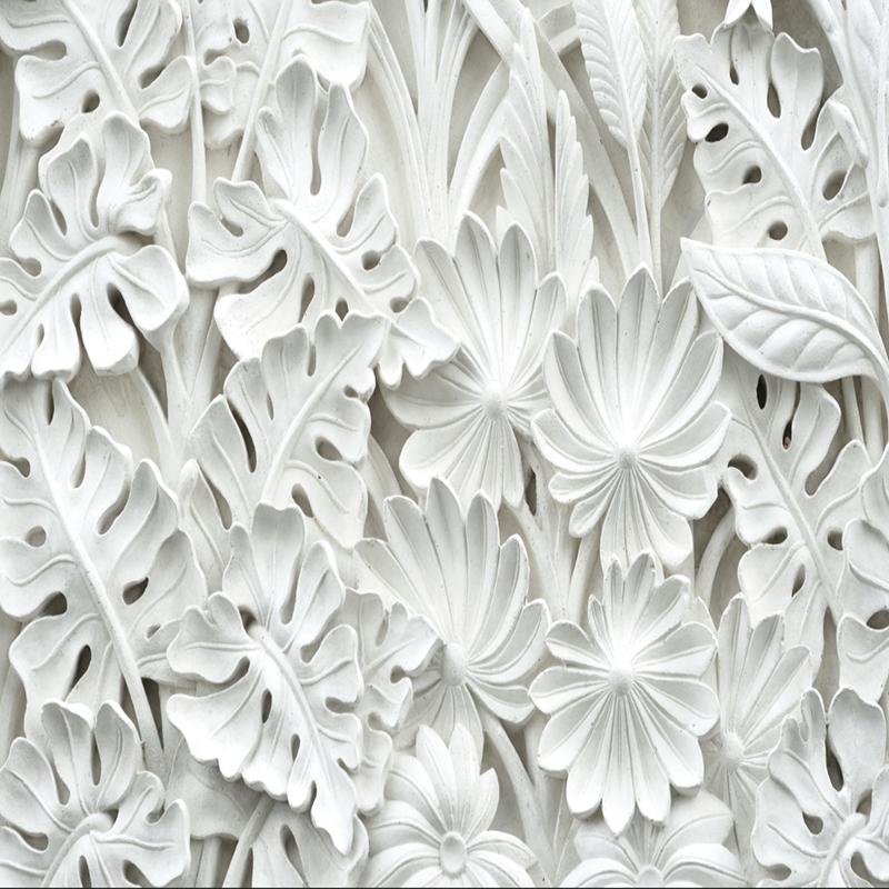 3D Stereo Leaf Pattern Plaster Relief Custom Mural Wall Paper Living Room TV Background Wall Painting Wallpaper Home Decoration