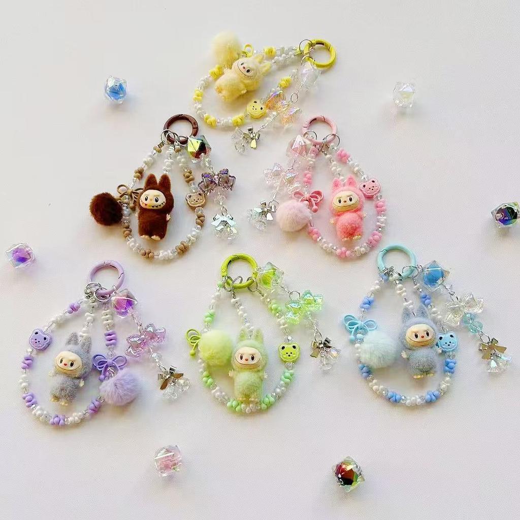 Plush Mini Labubu Phone Chain Backpack Pendant Keychain Gift Cute