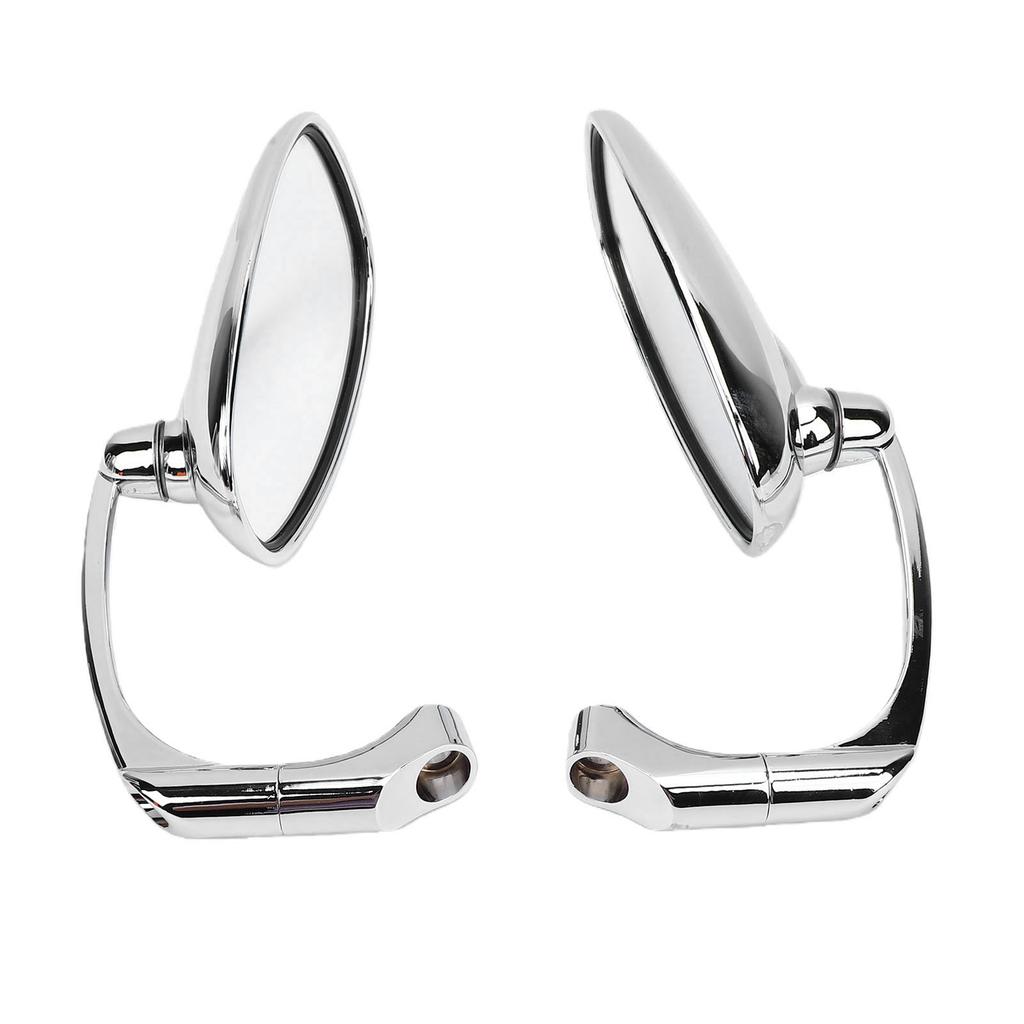 2pcs Motorcycle Rearview Mirrors Set Oval Sliver 8mm 10mm Universal for Motocross Chrome Alloy