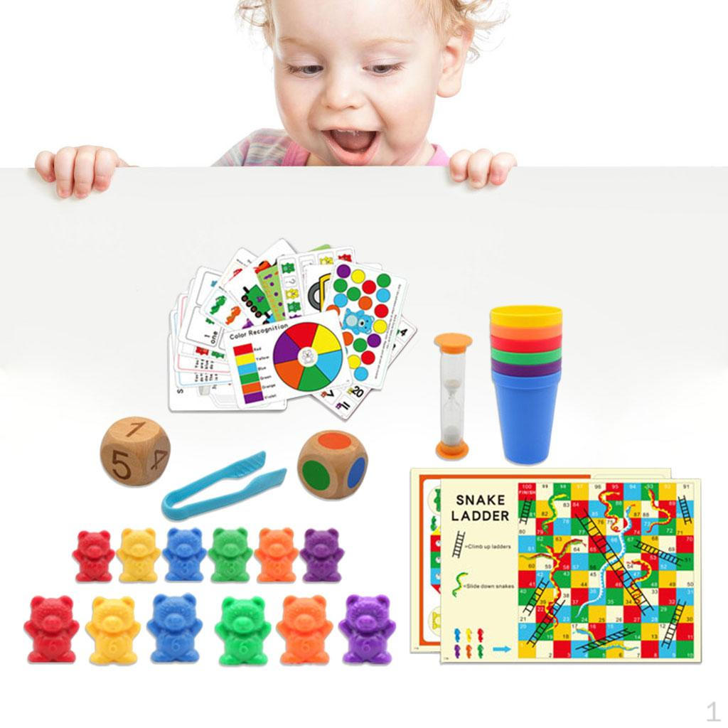 Children Addition and Subtraction Counting Sorting Bears Matching Game Playset Fun Math Learning for