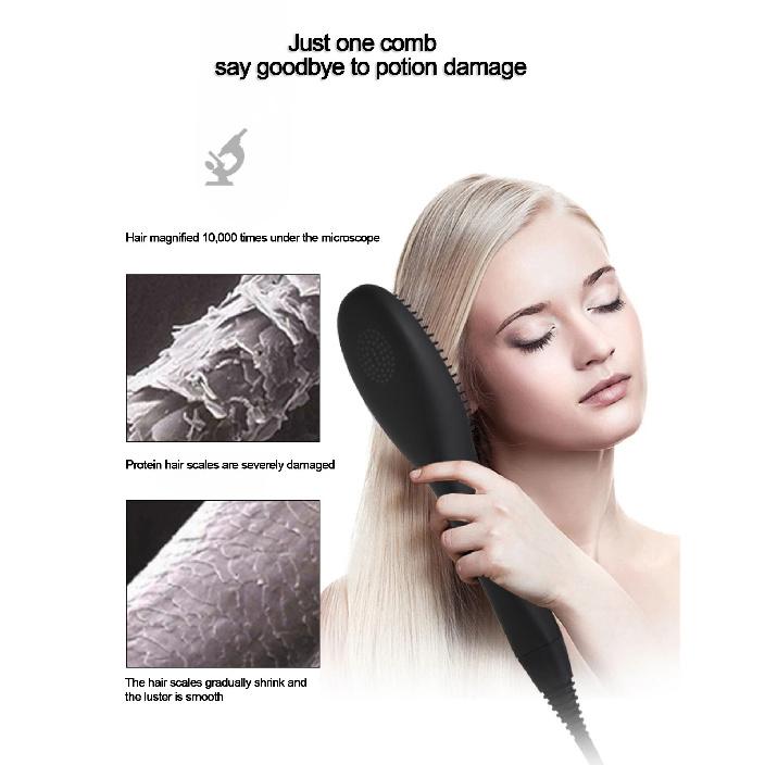 Hair Straightener Brush Ceramic Fast Straightening Heating Hot Comb Women's Smoothing Brush Styling Tool Curling Iron
