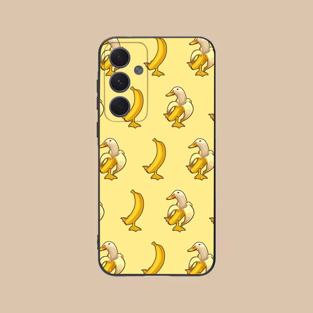 Banana Phone Case For Samsung S25,24,21,22,23,20,S30,Ultra,Plus,Fe,Lite,Note,5G Black Soft