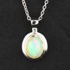 Ethiopian Opal Pendant 925 Sterling Silver Rhodium Fine Jewelry Gift for Her