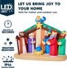 JOYFY 6.5 ft Christmas Inflatable Nativity Scene with Angels with Build-in LEDs for Christmas Party Indoor Outdoor Décor