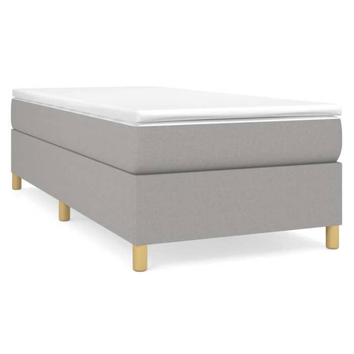 Maison Exclusive - Sommier à lattes de lit avec matelas Gris clair 90x200 cm Tissu