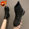 Fashion Round Toe Booties Fur Woman Short Shoes Chunky Platform Sale Comfortable and Elegant Pu High Quality Chic Ankle Boots for Women