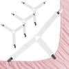 Bed Sheet Straps,4Pcs Non-Slip Elastic Fitted Sheet Straps,Adjustable Bed Sheet Clips Fasteners for Mattress Covers,Sofa Cushions, Sheet Holders Keep