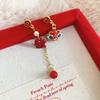 Cute Cartoon Tassel Lion Dance Earrings Awakened Lion Chinese Style Lion Dance Ear Studs Pendant Alloy Drop Earrings Wedding