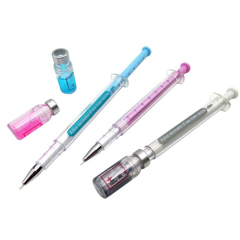 60 Bucăți Seringă de Vaccin Simulare Stilou cu Gel Kawaii Accesorii de Birou Papetărie Formă Realistă de Seringă Stilouri cu Apă