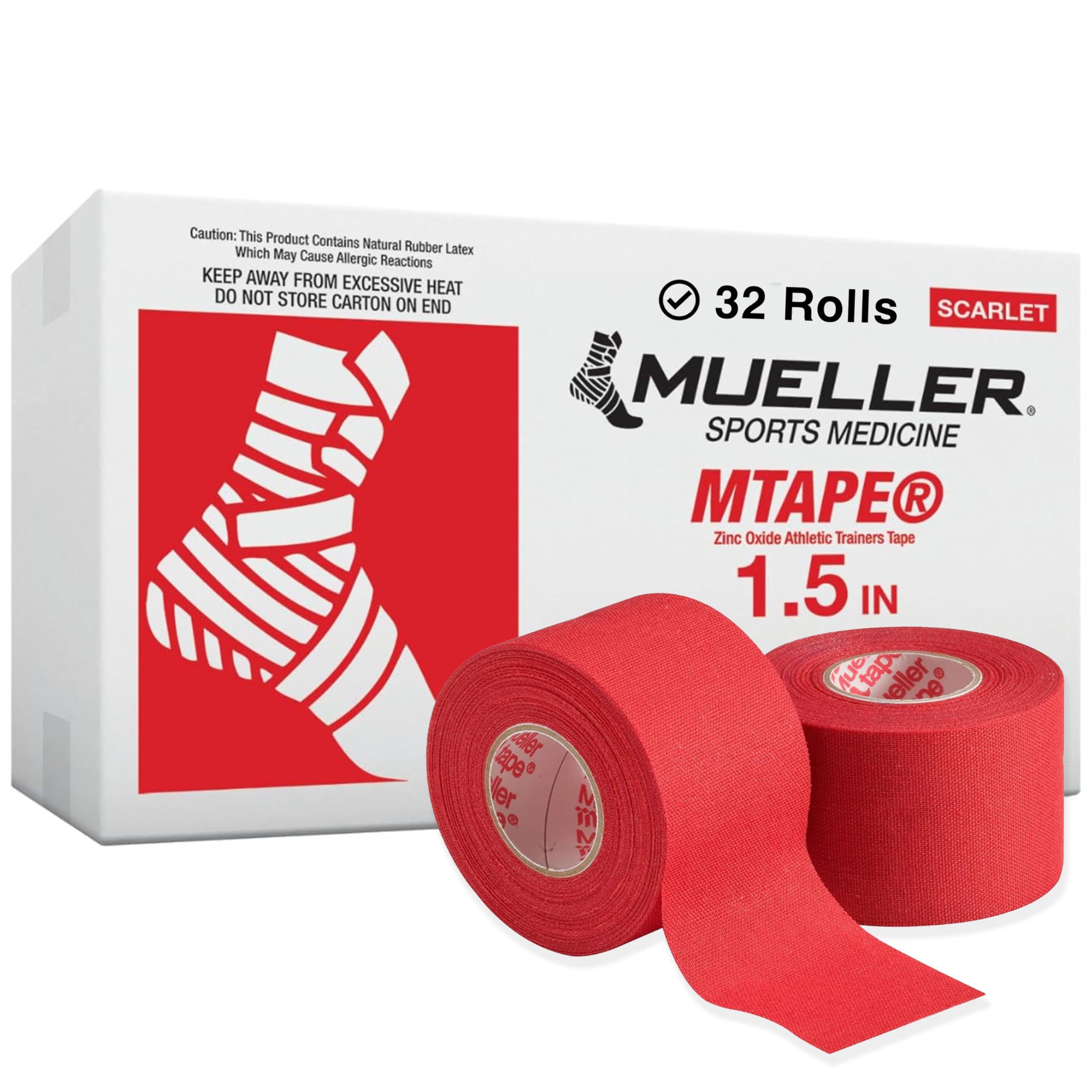 

Хлопковая лента Mueller Mtape Team Color Scarlet 130822 Scarlet 38 мм [32 шт.] Не растягивается