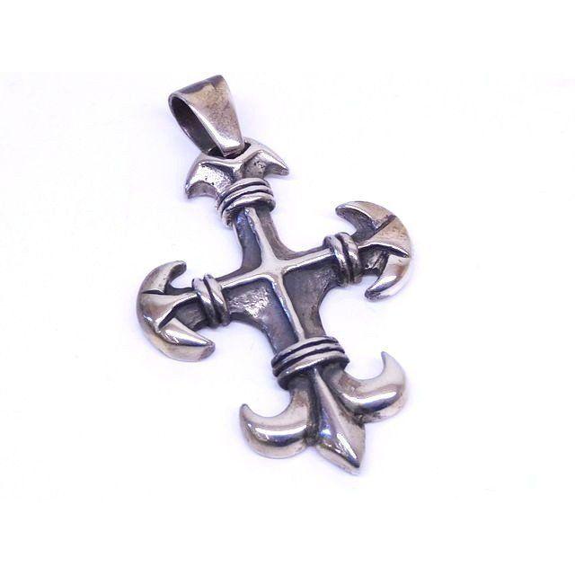 Used 3F 17 Unbranded Silver 925 Men s Pendant Top Charm Cross 19.0g 8A