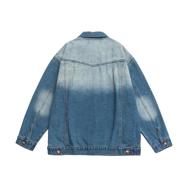 GUANGAN AEPE Men's Retro Washed Denim Jacket