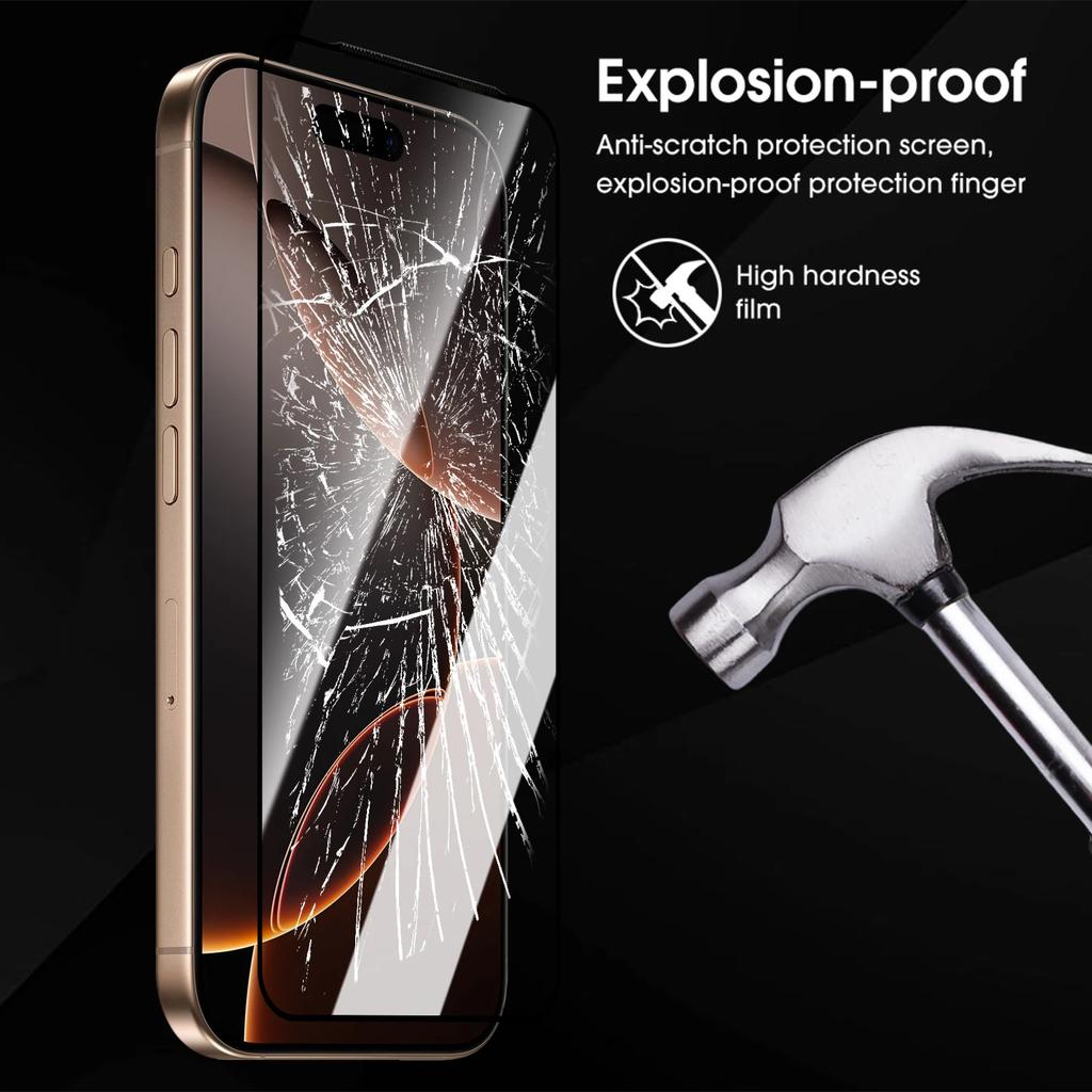 Pro iPhone17 17air 17pro max 9H tvrdost ochranná fólie z tvrzeného skla pro iPhone 17 11 12 13 14 15 16 kryt plný displej čiré chrániče obrazovky