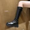 Knight Boots Women's Thick Soles 2025 Autumn and Winter New Models But Knee Boots Lace-up Boots Thin Thin Tall Boots
