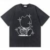 Washed Vintage Rapper Bladee  Hip Hop Oversized Tshirt Drain Gang Graphic Tshirt Men Women Fashion Artistic Sense T Shirts
