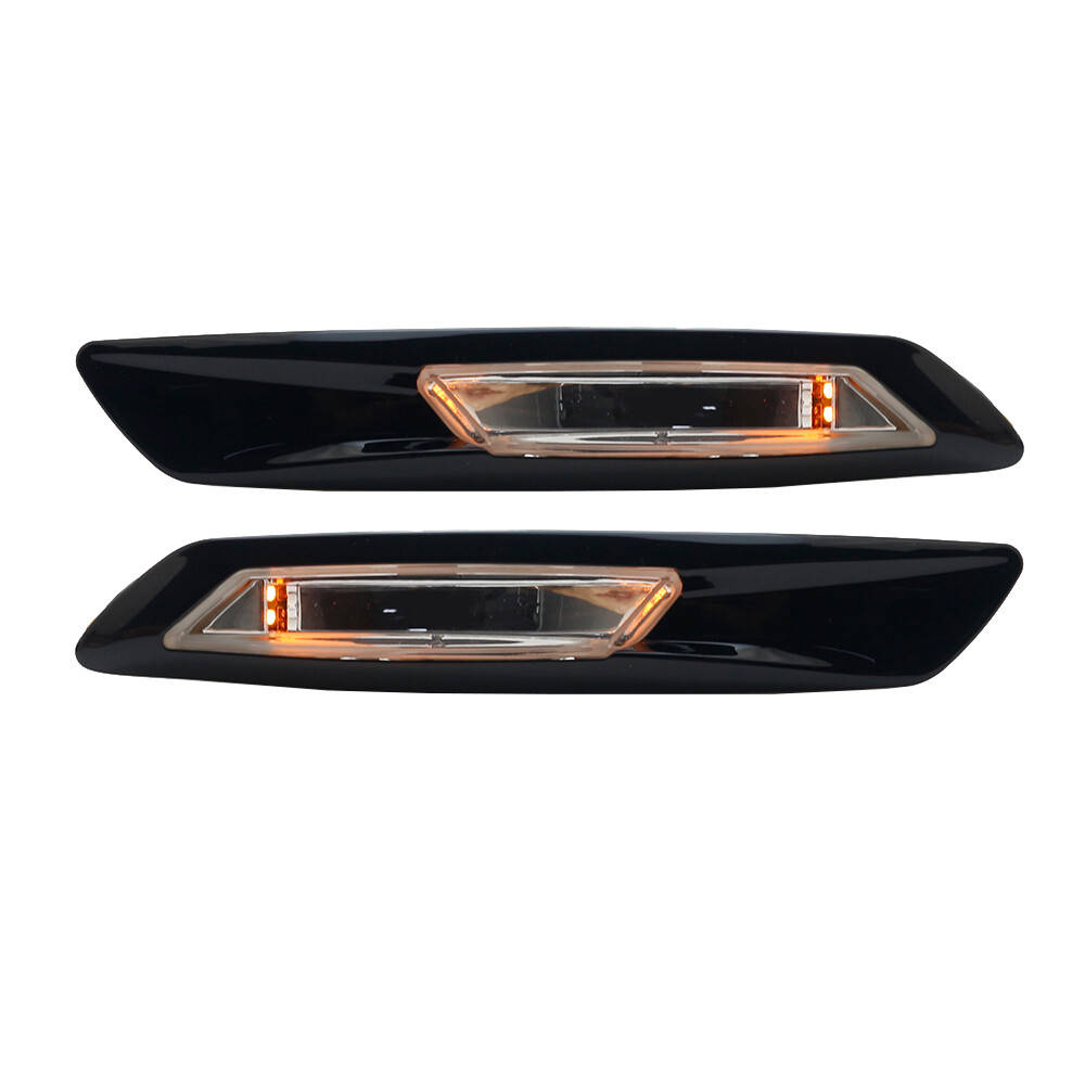 2pcs Door Side Indicator Turn Signal Light 63137154167 63137154168 Gloss Black Chrome For BMW 5 Series F10 F11 2010 2011 2013