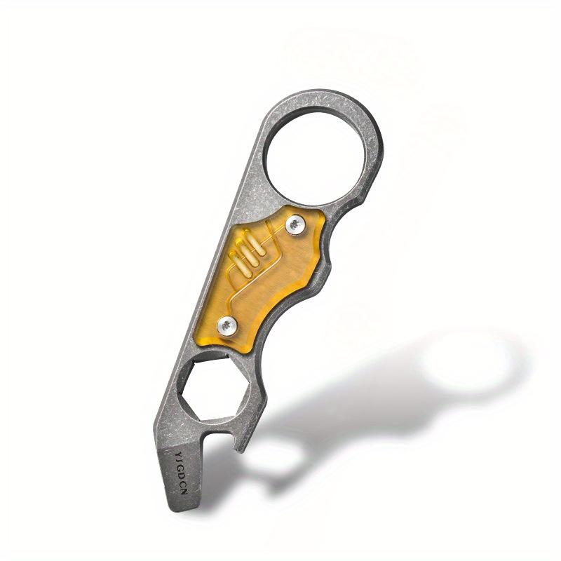 

14 мм Титановый сплав Многофункциональный инструмент Лом, Открывалка для бутылок, Гаечный ключ, Компактное EDC снаряжение для кемпинга, Легкий, Прочная конструкция, Аксессуары для кемпинга