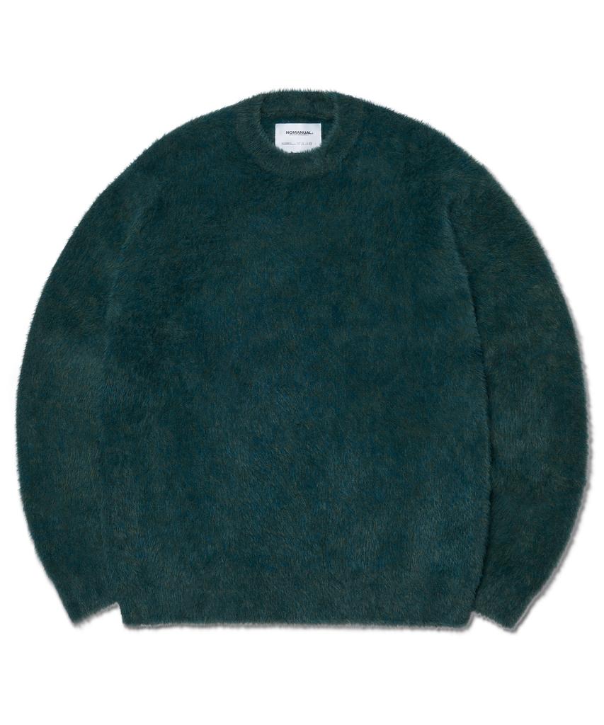 Nomaenyueol Cropped Hairy Knit - Forest