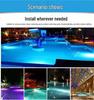 LED Wasserdichter Pool- & Teich-Unterwasserstrahler, Bunte 12V/24V Brunnen-Wandleuchte für den Außenbereich
