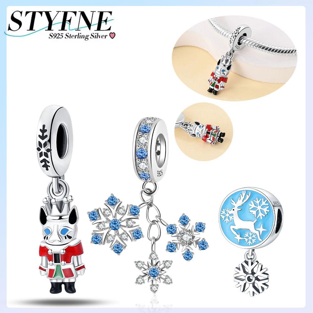 Miedziany Śnieżynka Boże Narodzenie Zawieszka Charmsy Pasują do Autentycznej Bransoletki Idealne Dla Kobiet Biżuteria na Walentynki Prezenty